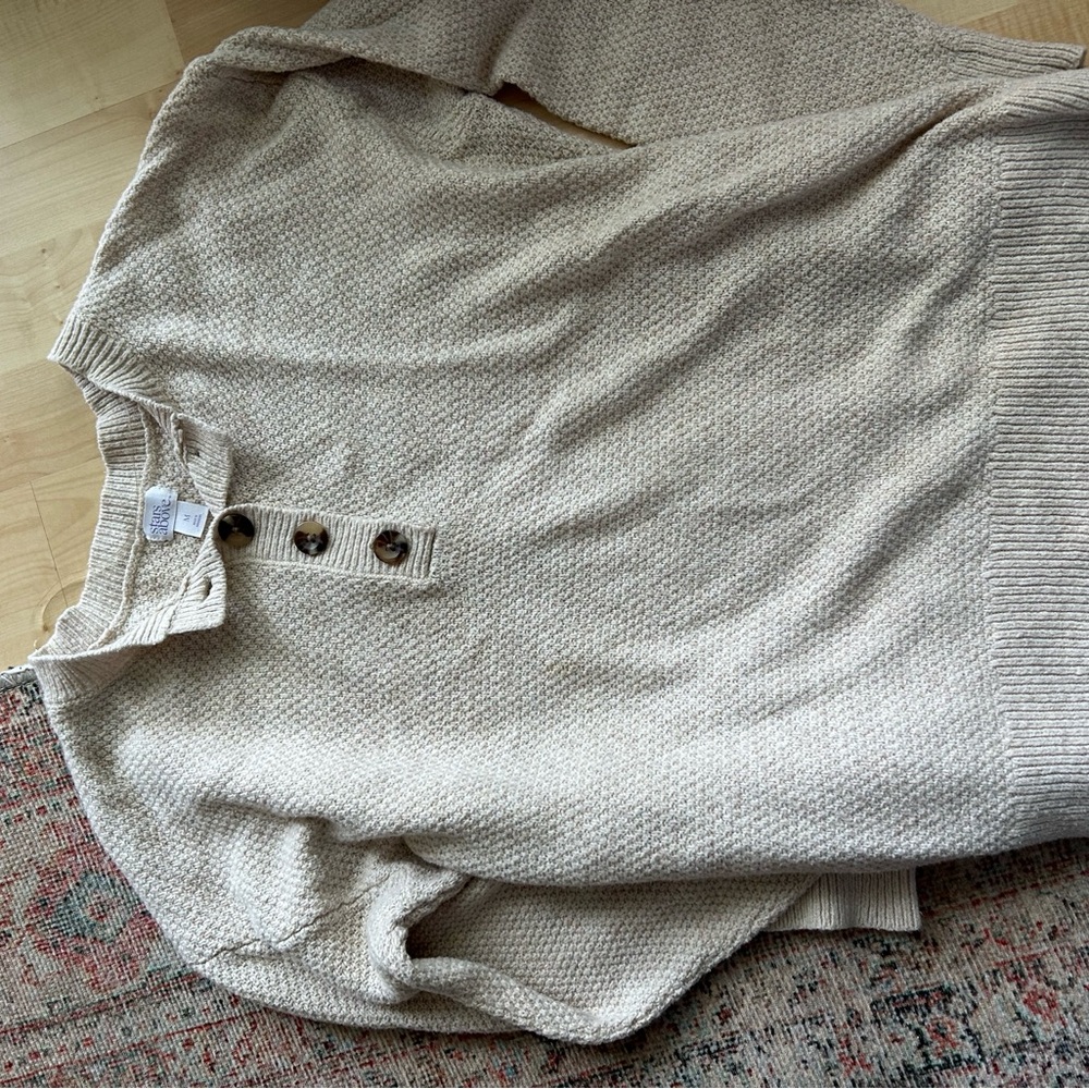 Beige Button-Up Sweater